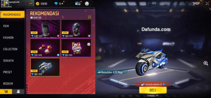 Motorbike Ko Nightmare Free Fire Garena (1)