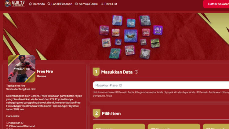 Cara Top Up Diamond Ff Di Aldi Tv Voucher 2