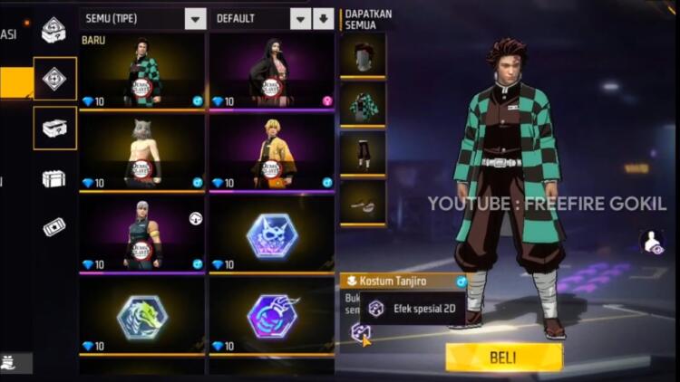 Bundle FF Tanjiro | Free Fire Gokil, YouTube