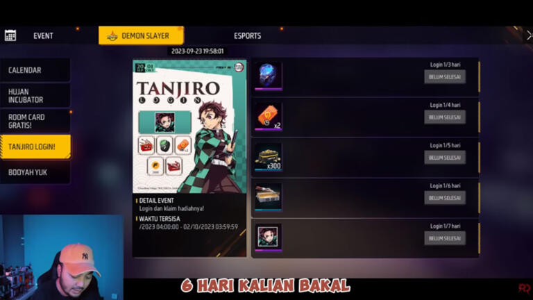 Dapatkan Banyak Hadiah Gratis di Event Tanjiro Login FF!