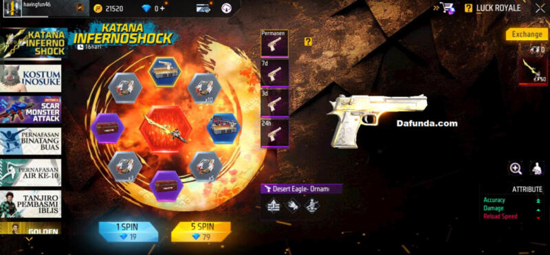Desert Eagle Ornamental Touch Free Fire | Garena