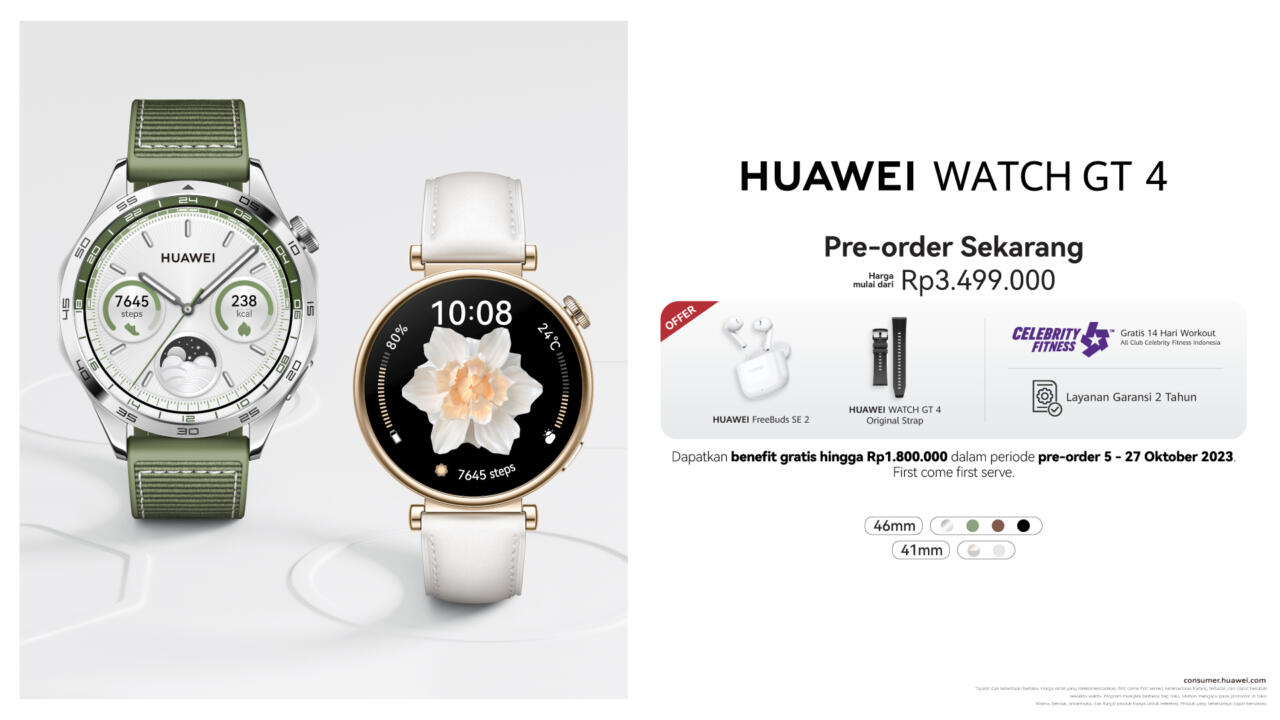HUAWEI WATCH GT 4 Resmi Hadir di Indonesia