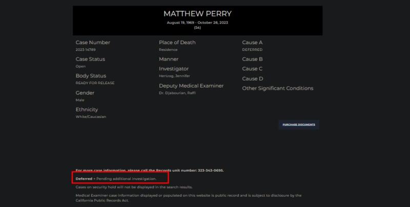 Penyebab Kematian Matthew Perry