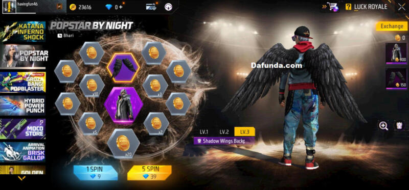 Shadow Wings Backpack Free Fire | Garena