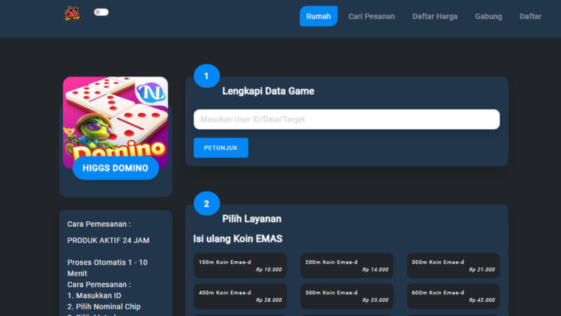 Top Up Higgs Domino Gostshopid 2