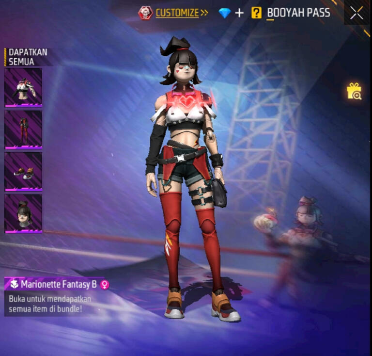 Cara Mendapatkan Bundle FF Marionette Fantasy Dalam Booyah Pass FF Season 11