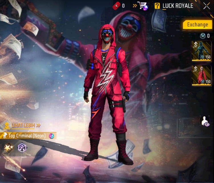 Bundle FF Top Criminal Neon | Garena