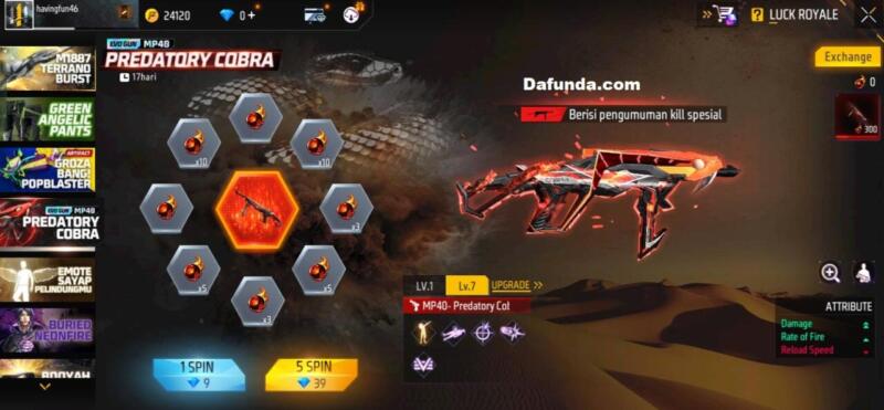 Cara Mendapatkan Evo Gun Mp Predatory Cobra Free Fire Dafunda