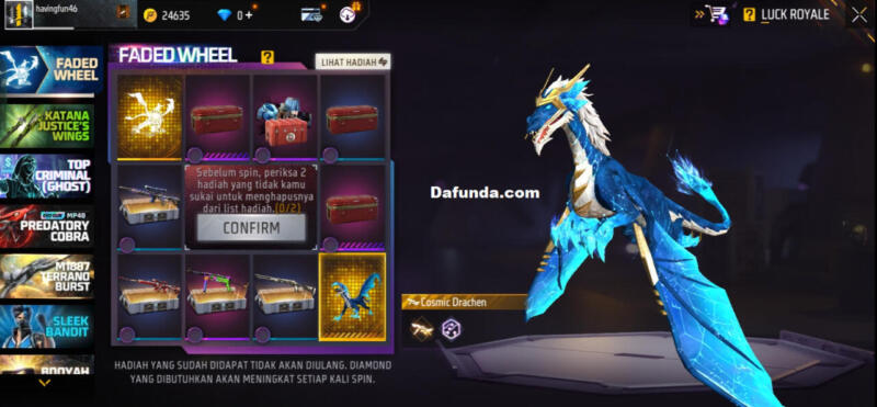 Skywing Cosmic Drachen Free Fire | Garena