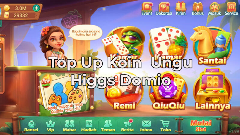 Top Up Koin Ungu Higgs Domino 2