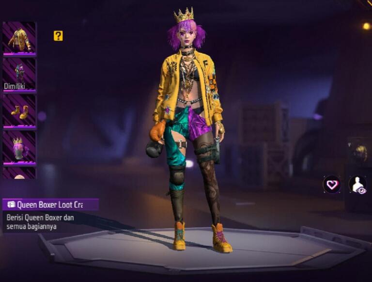 Free Fire Bundle Queen Boxer, Begini Cara Mendapatkannya di Luck Royale Terbaru