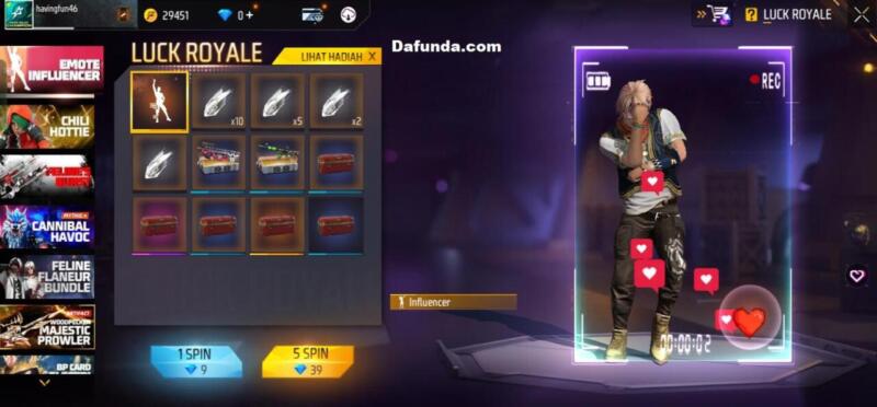 Free Fire Emote Influencer | Garena