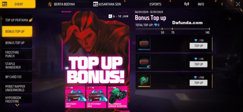 Free Fire Event Bonus Top Up Terbaru | Garena