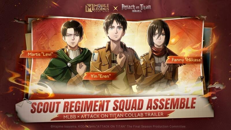 Tampilan Skin MLBB × Attack on Titan