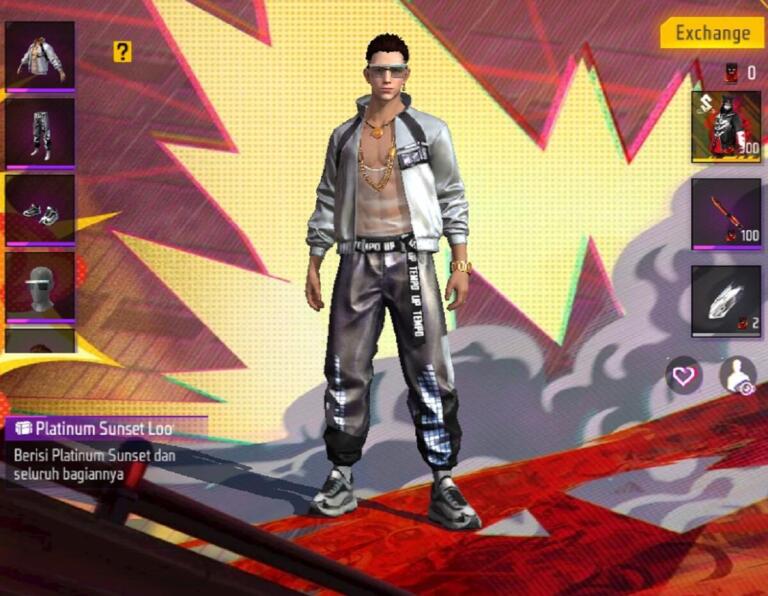 Free Fire Bundle Platinum Sunset, Ini Dia Tips Mendapatkannya di Token Wheel Terbaru