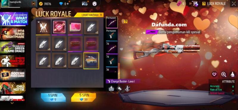 Free Fire Charge Buster Lava Luster | Garena