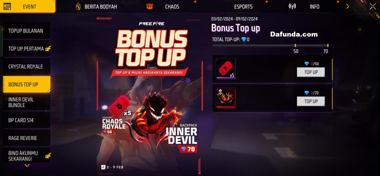 Free Fire Event Bonus Top Up Terbaru Kembali Hadir Apa Saja Hadiahnya