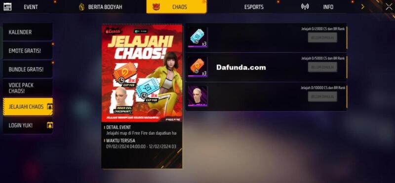 Free Fire Event Jelajahi Chaos | Garena