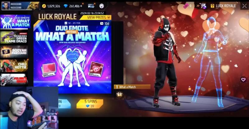 Free Fire Bocoran Luck Royale Valentine RIDOODIRI, YouTube