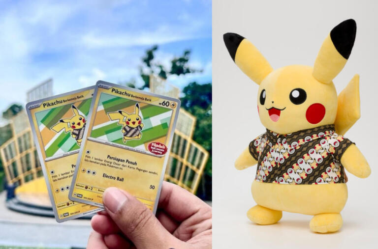 Kartu dan Plush Toys Pikachu Berkemeja Batik Hadir di Bali