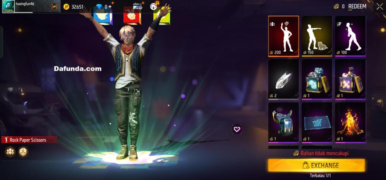 Berapa Jumlah Token Exchange Emote Batu Gunting Kertas Free Fire? 6 Berapa Jumlah Token Exchange Emote Batu Gunting Kertas Free Fire?
