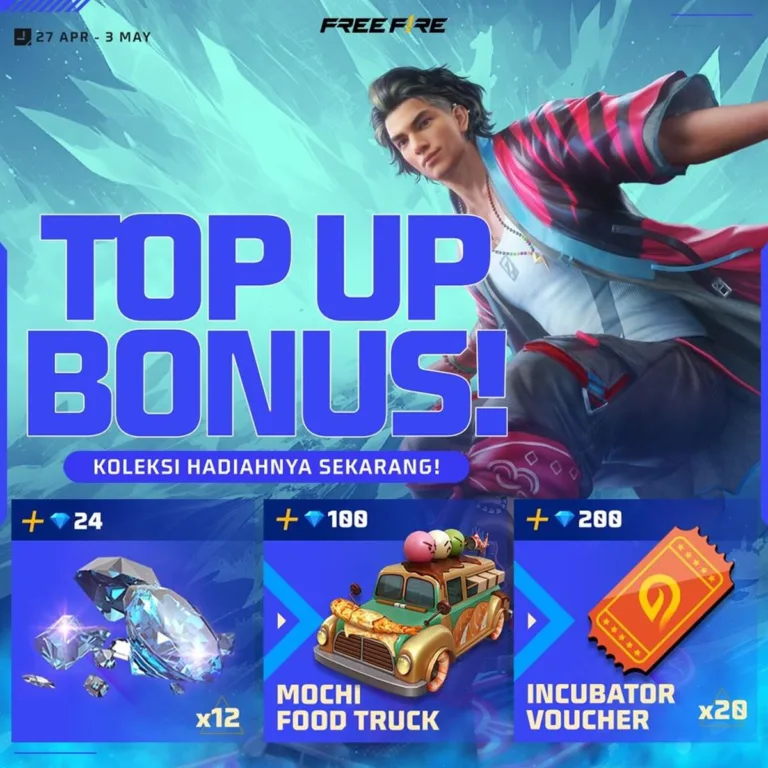 Daftar Hadiah Event Bonus Top Up Mingguan Terbaru Free Fire