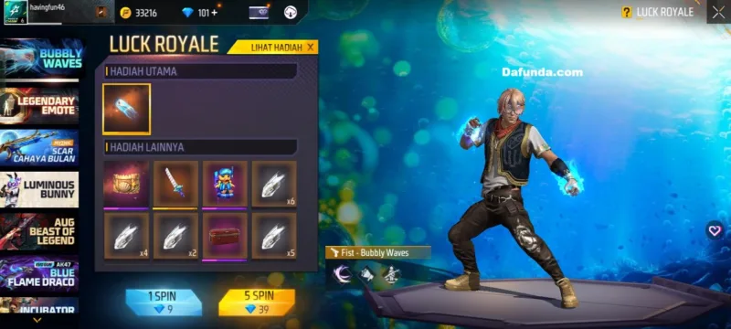 Free Fire Fist Skin Bubbly Waves | Garena