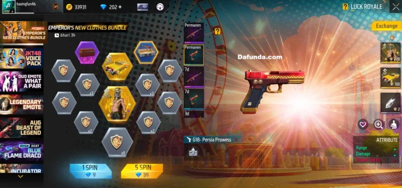 Free Fire G18 Persia Prowess | Garena