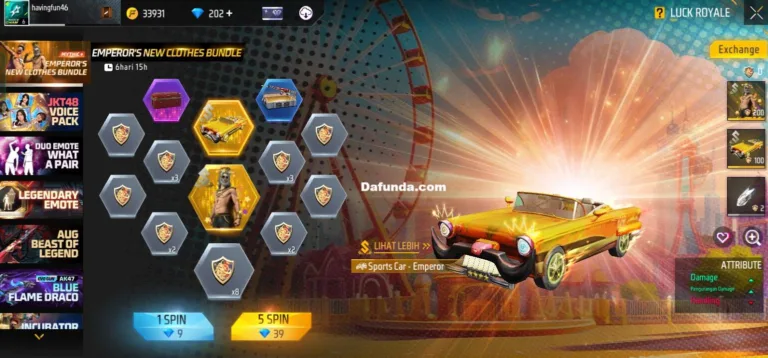 Free Fire Sports Car Emperor's Carriage | Garena