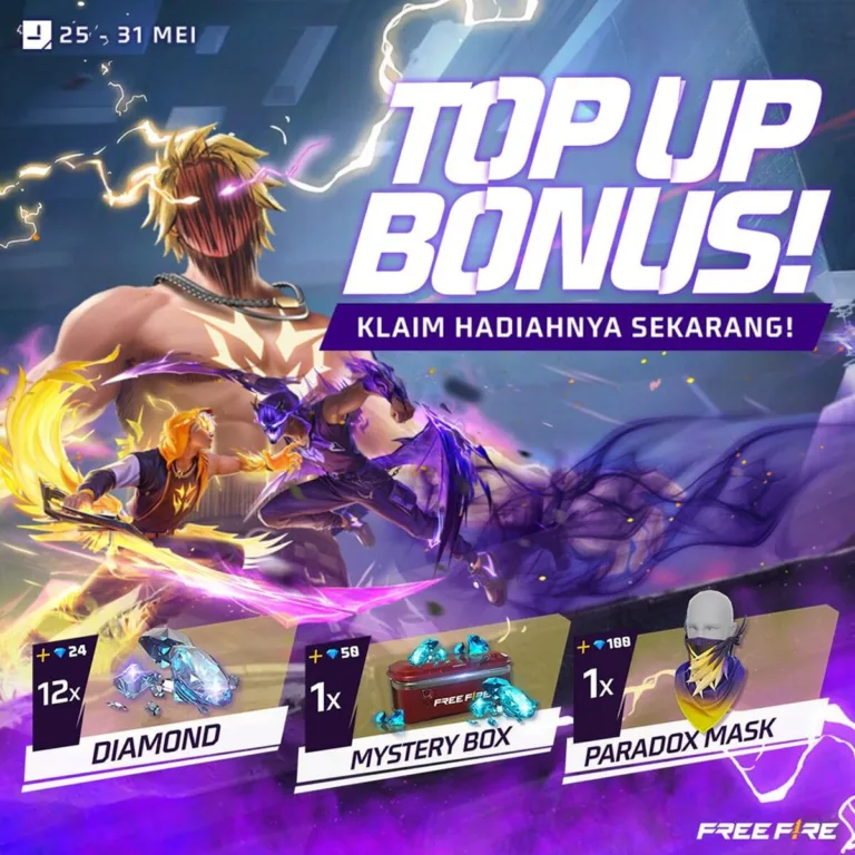 Free Fire Event Bonus Top Up Mingguan 25-31 Mei 2024 | Garena