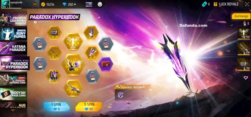 Free Fire Skyboard Incisive Paradox | Garena