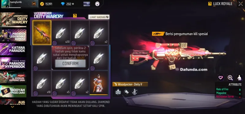 Free Fire Woodpecker Delty Warcry | Garena
