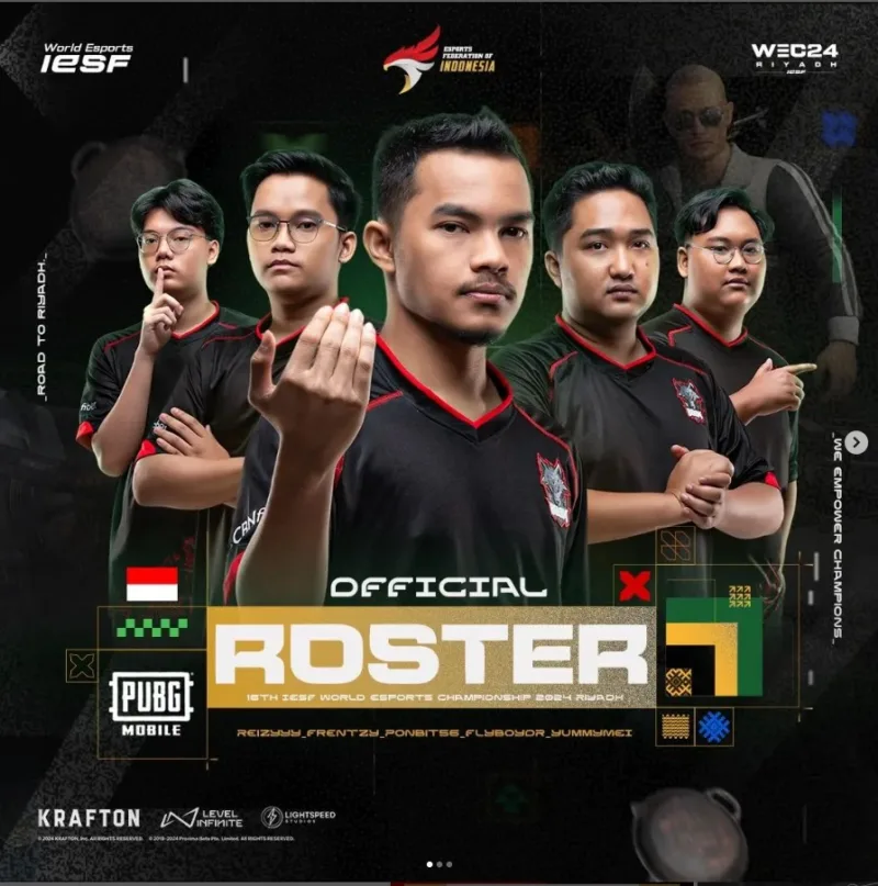 Roster Timnas PUBG Mobile IESF WEC 2024