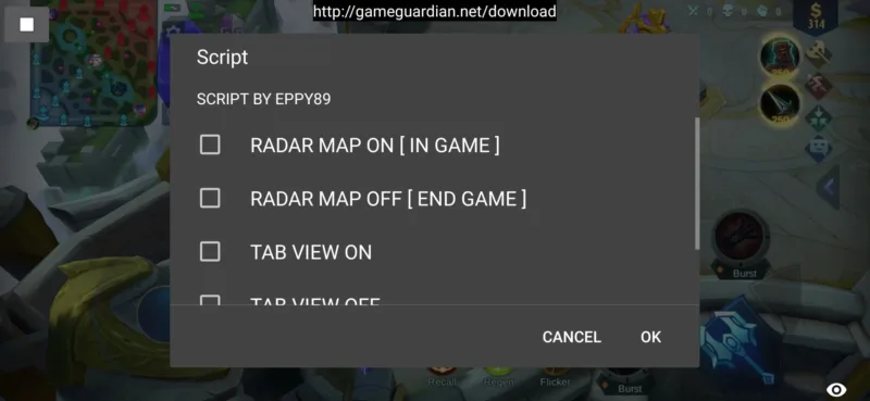 Script-radar-map | cheat mobile legends