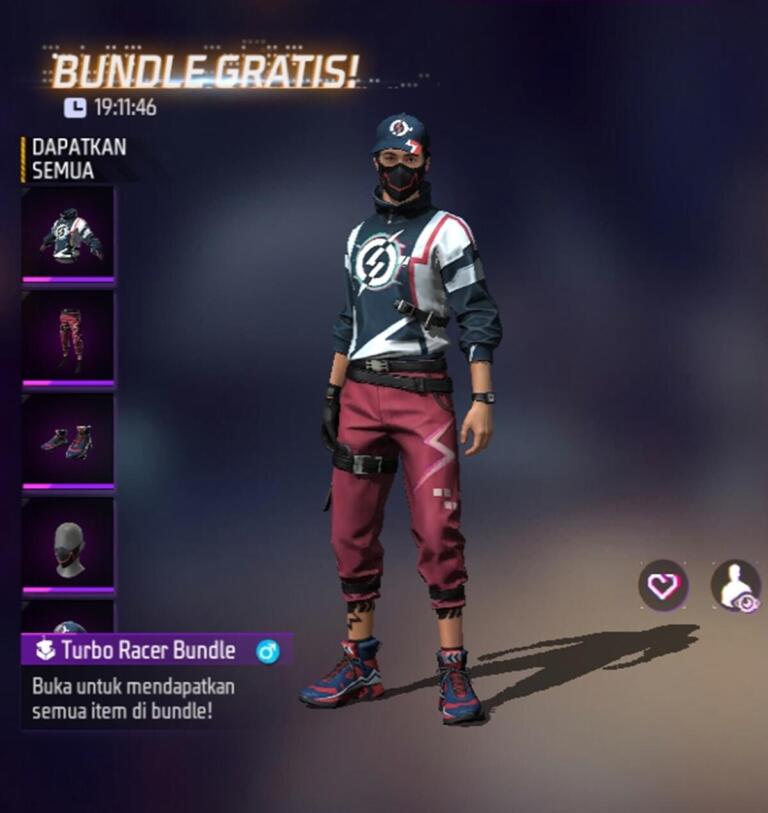 Free Fire Bundle Turbo Racer | Garena