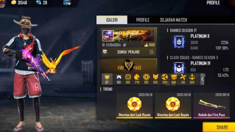 Akun Ff Sultan Season 1