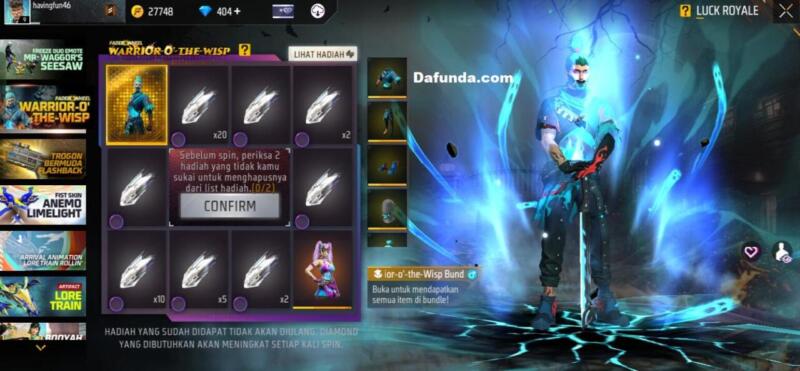 Bundle Free Fire Warrior-o-the-Wisp | Garena