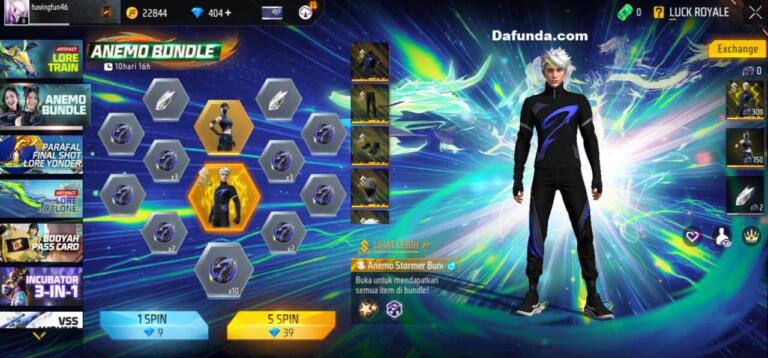 Cara Mendapatkan Bundle Anemo Stormer di Token Wheel Terbaru Free Fire ...