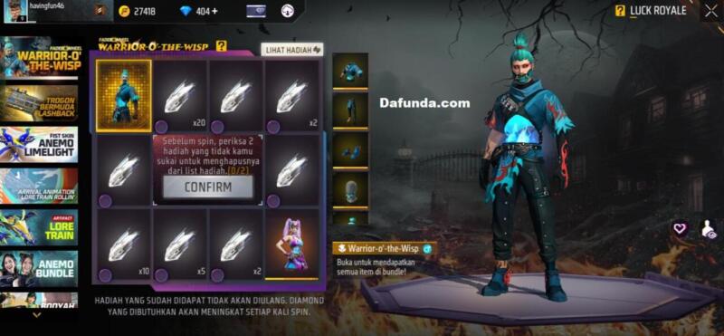 Free Fire Bundle Warrior O The Wisp | Garena