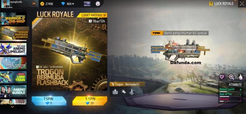 Free Fire Trogon Bermuda Flashback | Garena