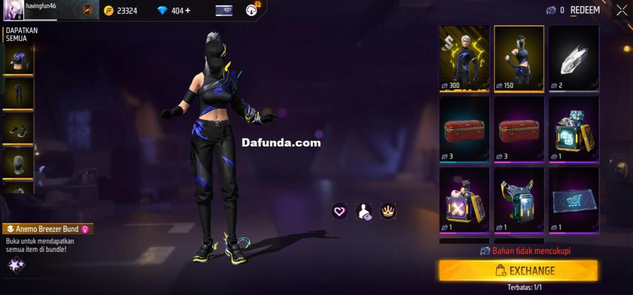 Jumlah Token Untuk Dapatkan Bundle Anemo Breezer Freezer Free Fire ...