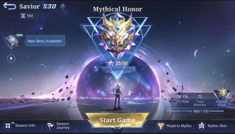 Mythic Honor Mobile Legends