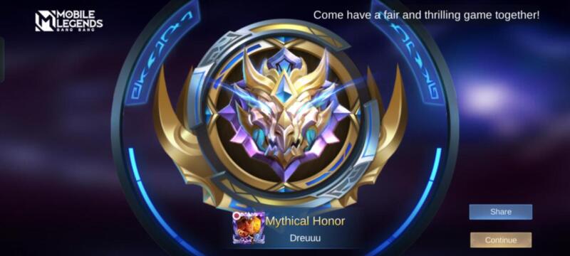 Mythic Honor Mobile Legends