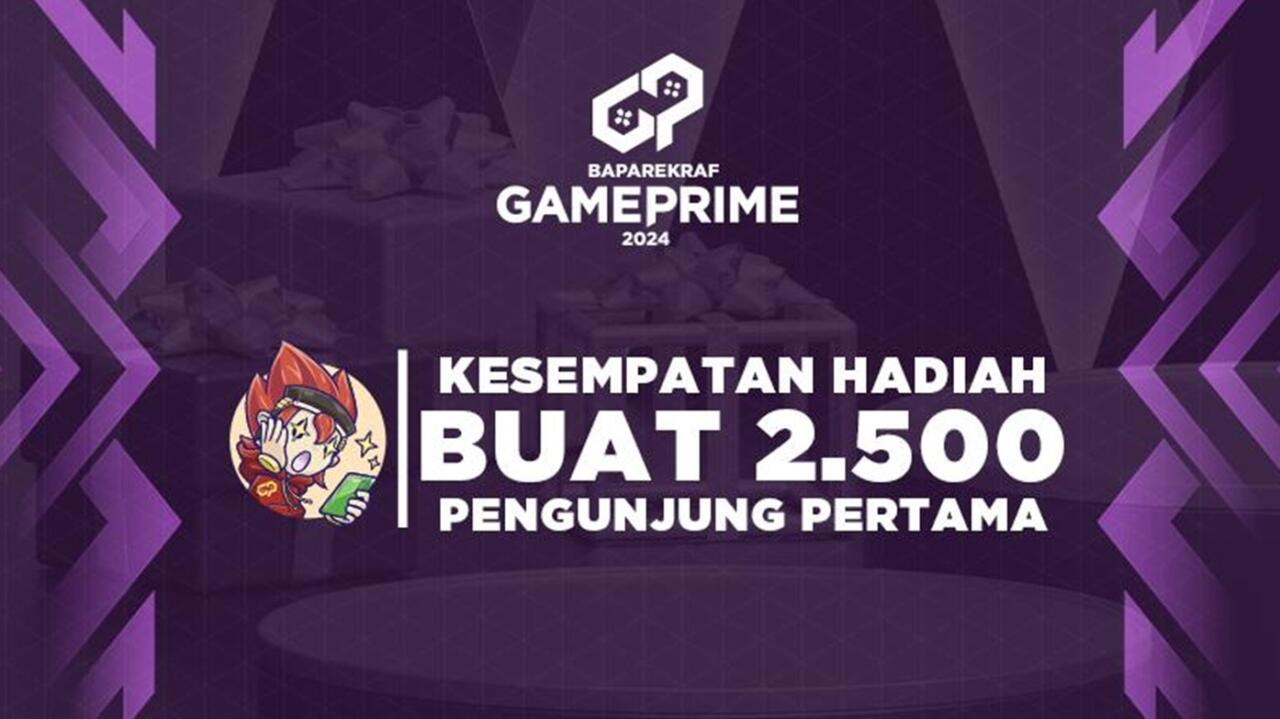 Dapatkan Kesempatan Menangkan Hadiah untuk 2500 Pengunjung Pertama di Baparekraf Game Prime 2024 1 Baparekfraf Game Prime 2024 Hadiah 2500 Pertama