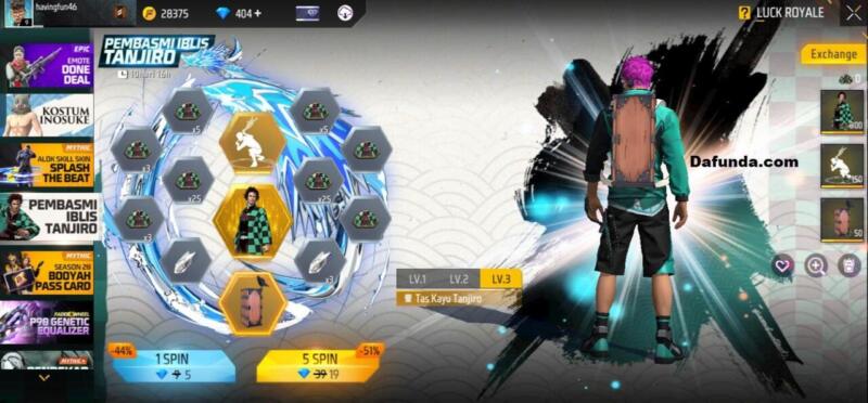 Free Fire Tas Kayu Tanjiro | Garena