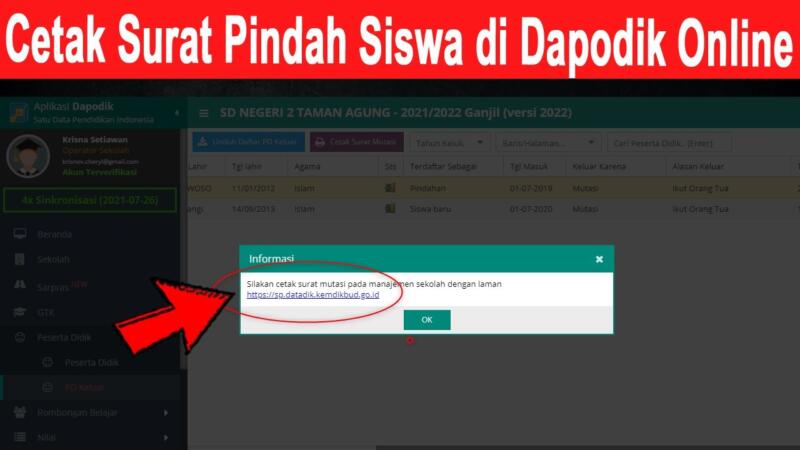 Cara Cetak Surat Mutasi Siswa Di Dapodik