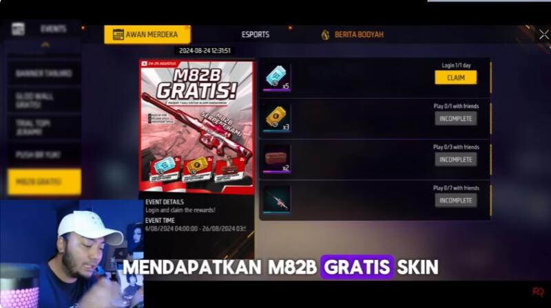 Cara Mendapartkan Gun Skin M82b Serpent Ff Gratis