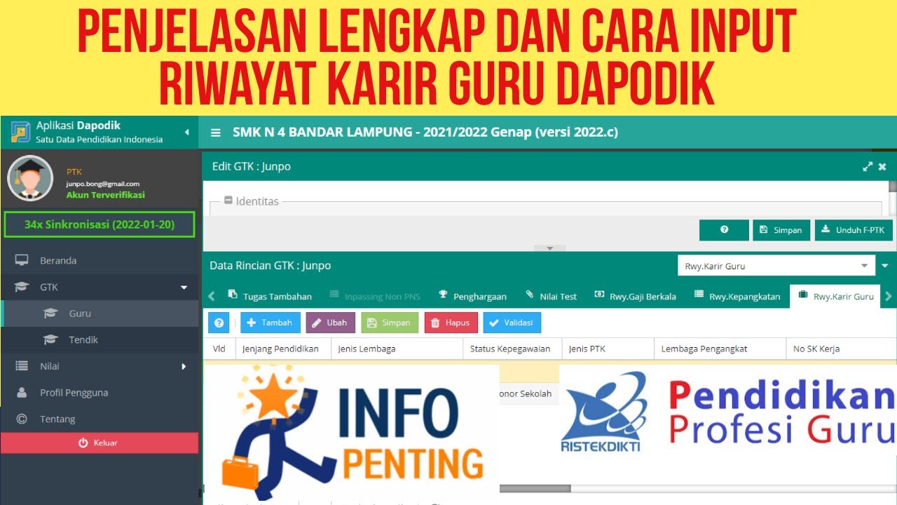 Cara Mengisi Riwayat Karir Guru di Dapodik 2024 1 Cara Mengisi Riwayat Karir Guru Di Dapodik