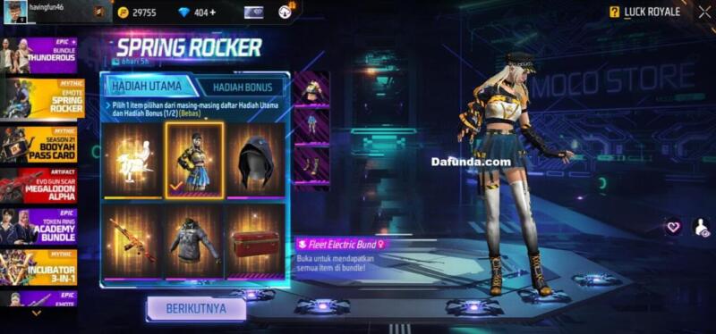 Bundle Free Fire Fleet Electric | Garena