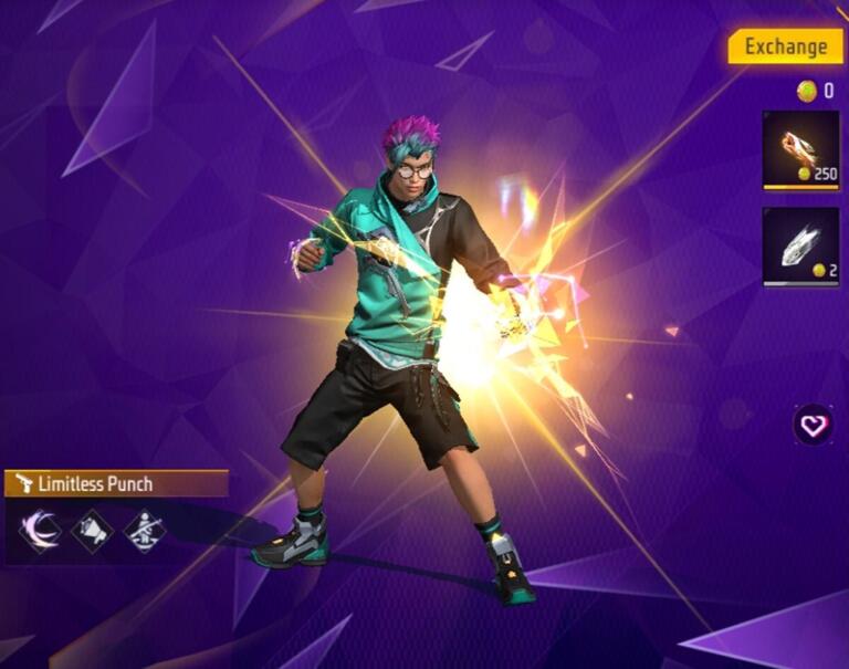 Berapa Jumlah Token Untuk Exchange Fist Skin Limitless Punch Free Fire?